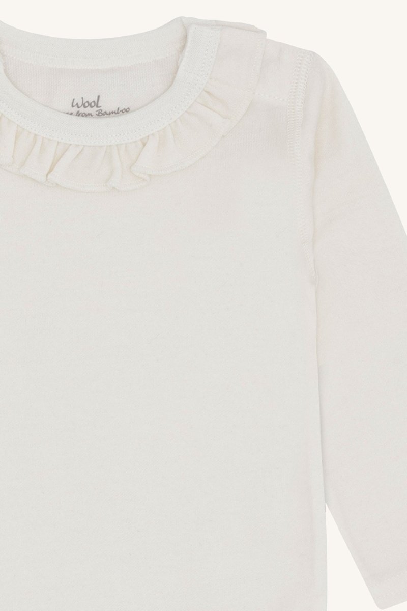 Hust & Claire | Ull/Bambus Body m/Rysjekrage | Barbara - Ivory | Torgunns Barneklær AS