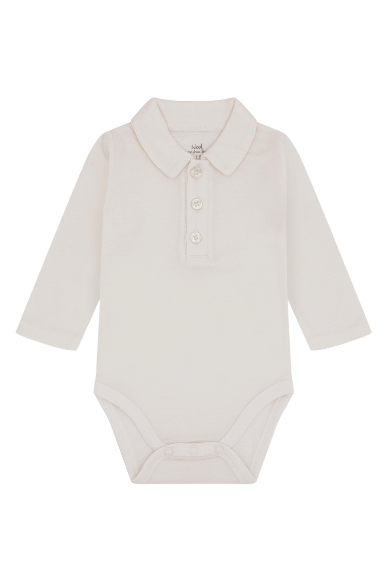 Hust & Claire | Ull/Bambus Body m/Spisskrage | Baldur - Ivory | Torgunns Barneklær AS