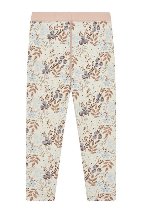 Hust & Claire Ull/Bambus | Laki Leggings m/Blomsterprint - Cloud blue | Torgunns Barneklær AS