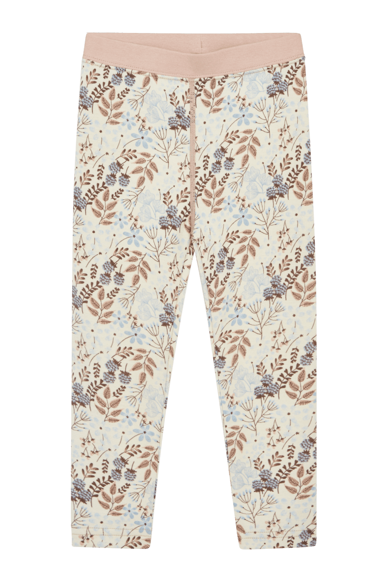 Hust & Claire Ull/Bambus | Laki Leggings m/Blomsterprint - Cloud blue | Torgunns Barneklær AS