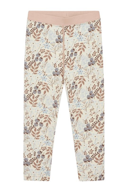 Hust & Claire Ull/Bambus | Laki Leggings m/Blomsterprint - Cloud blue | Torgunns Barneklær AS