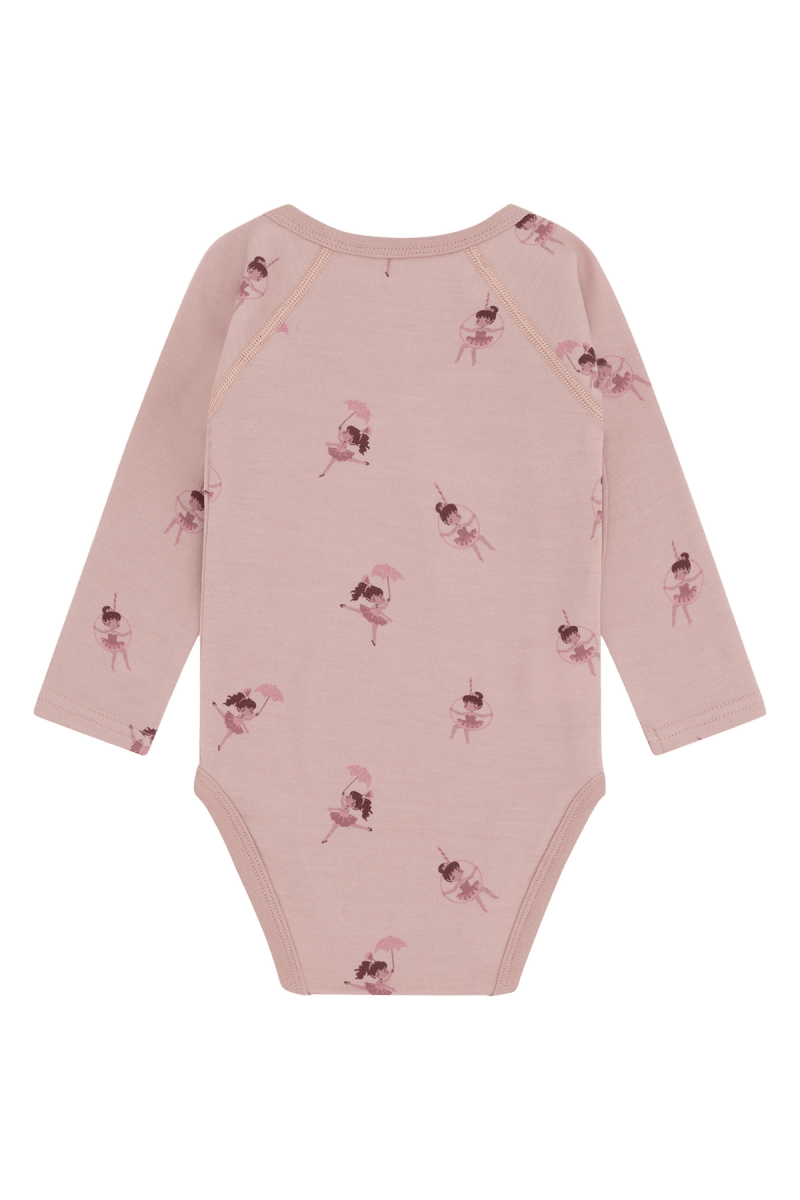 Hust & Claire | Ull/Bambus Omslagsbody | Baloo Line Dancer - Adobe Rose | Torgunns Barneklær AS