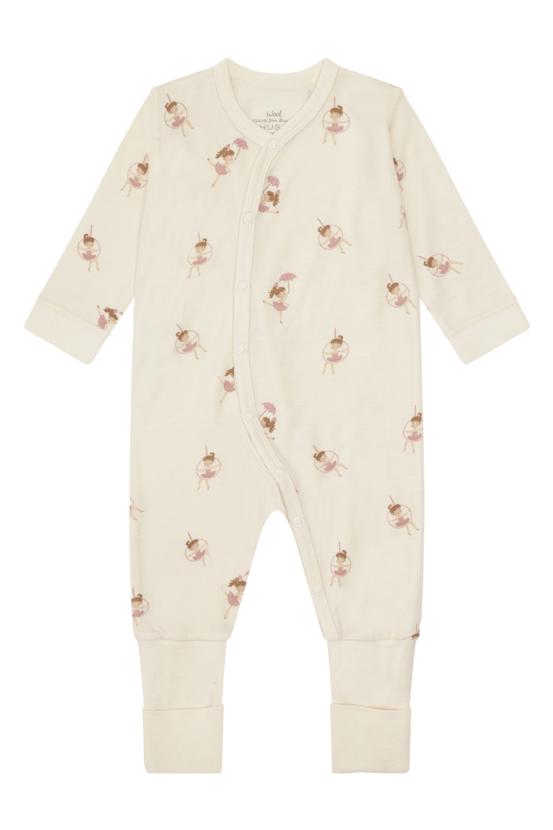 Hust & Claire | Ull/Bambus Pysjamas | Manu Line Dancer - Offwhite | Torgunns Barneklær AS