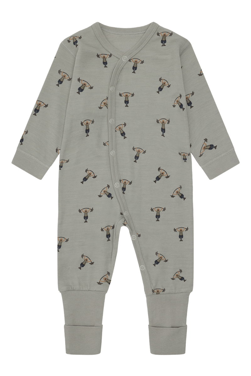 Hust & Claire | Ull/Bambus Pysjamas | Manu Strong Man - Forest Fog | Torgunns Barneklær AS