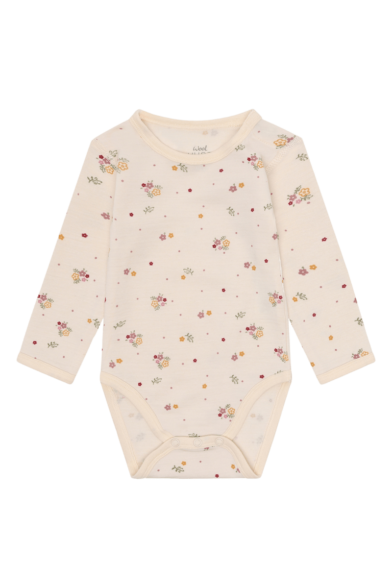 Hust & Claire | Ullbody | Bo Flora - Offwhite Blomsterprint | Torgunns Barneklær AS