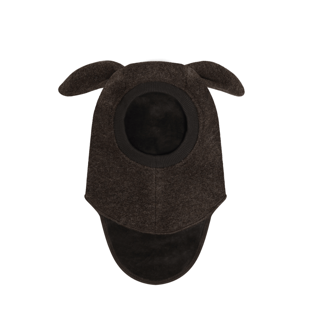 HUTTEliHUT | Balaclava Bunny Ears Wool - Dark Brown Melange | Torgunns Barneklær AS