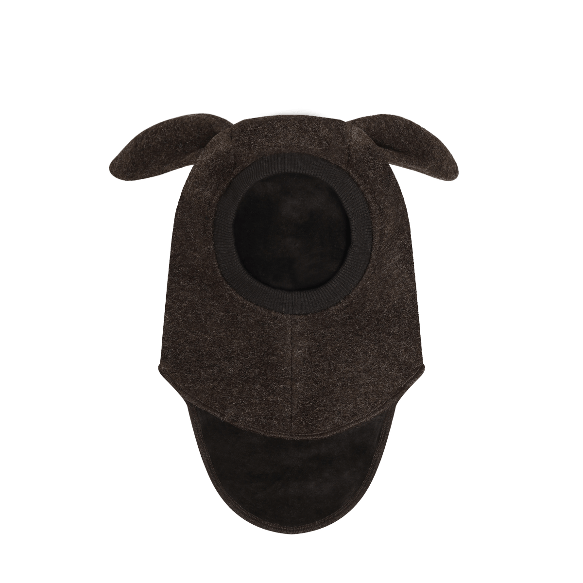 HUTTEliHUT | Balaclava Bunny Ears Wool - Dark Brown Melange | Torgunns Barneklær AS
