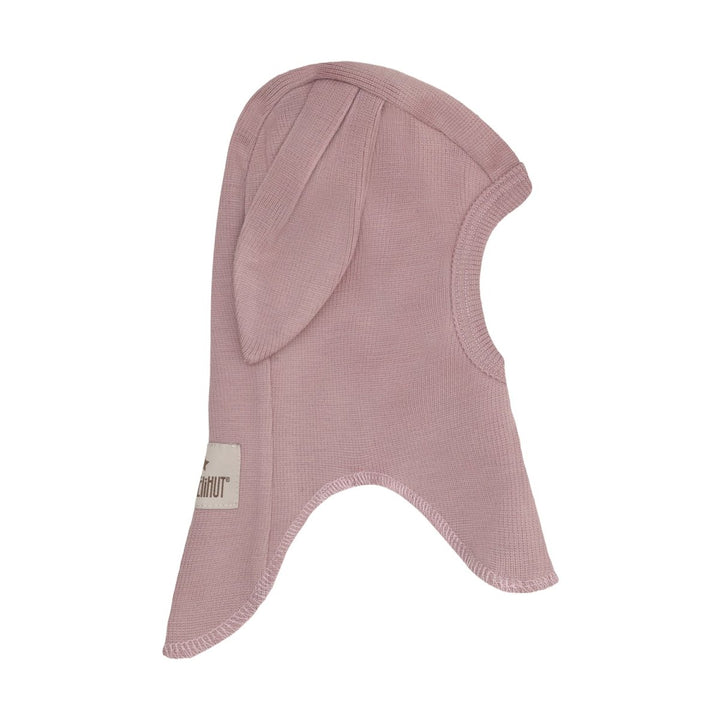 HUTTEliHUT | Balaclava Bunny Ears Wool Rib - Woodrose | Torgunns Barneklær AS