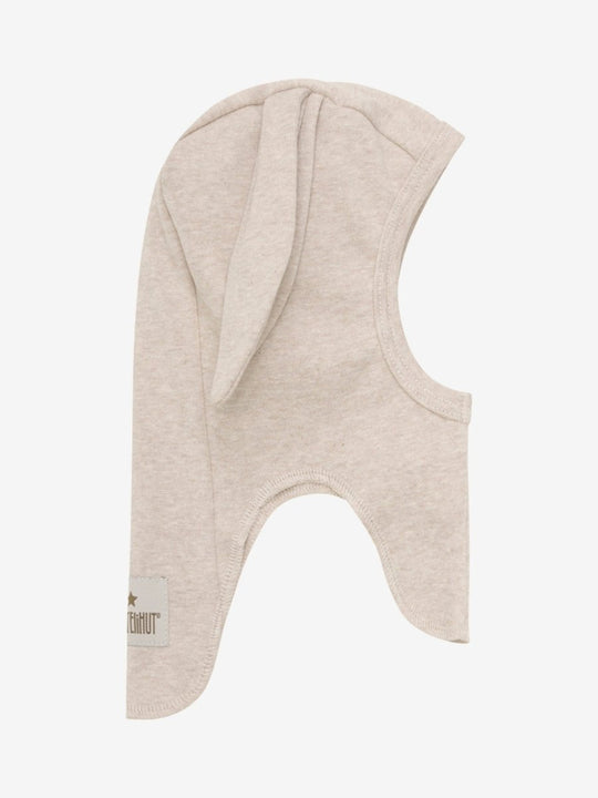 HUTTELiHUT Balaclava Ears Cotton Rib - Camel Melange | Torgunns Barneklær AS