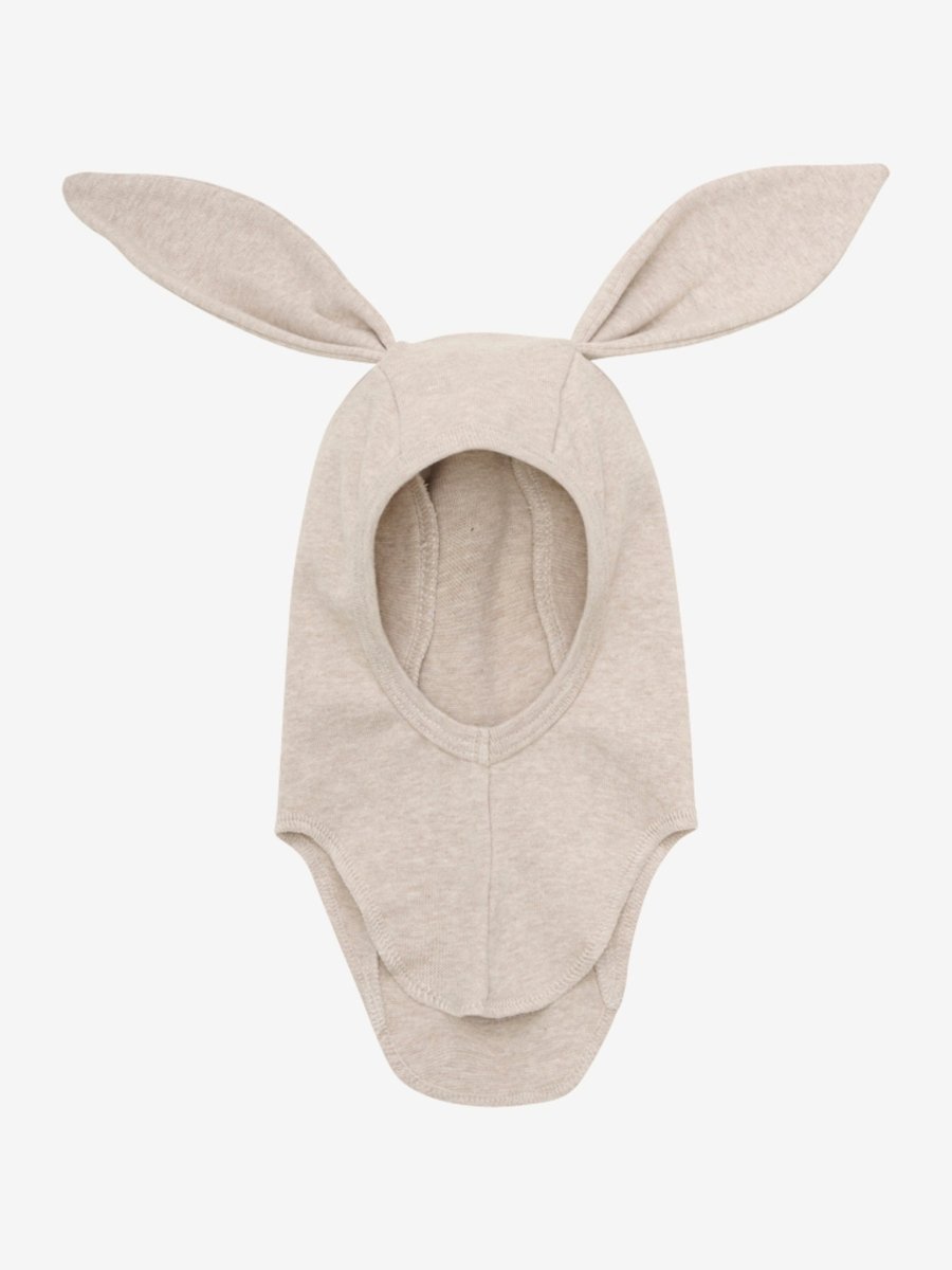 HUTTELiHUT Balaclava Ears Cotton Rib - Camel Melange | Torgunns Barneklær AS