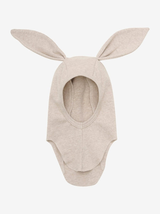 HUTTELiHUT Balaclava Ears Cotton Rib - Camel Melange | Torgunns Barneklær AS