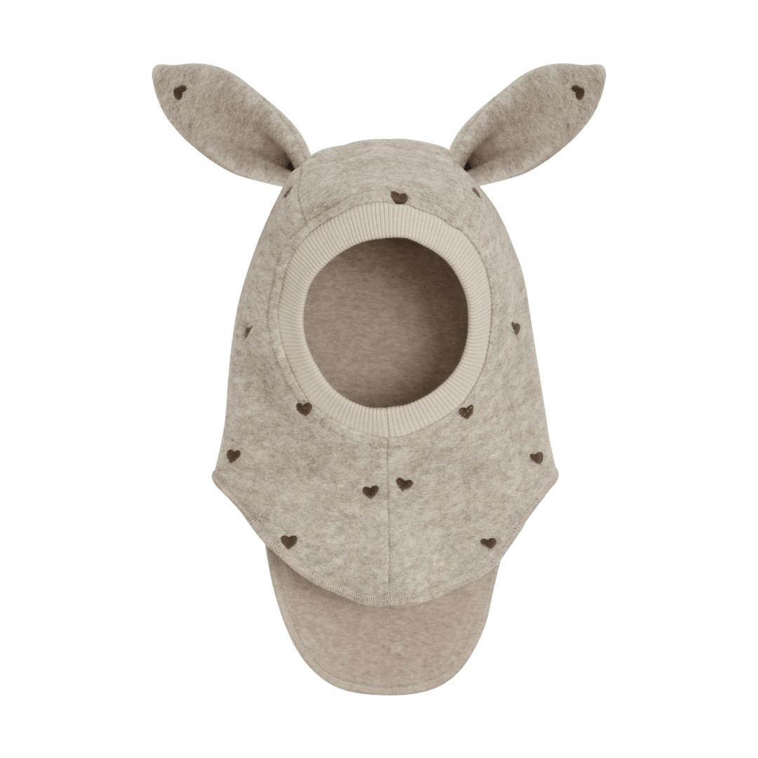 HUTTEliHUT | Balaclava Ears Emb. Wool - Sand Melange | Torgunns Barneklær AS