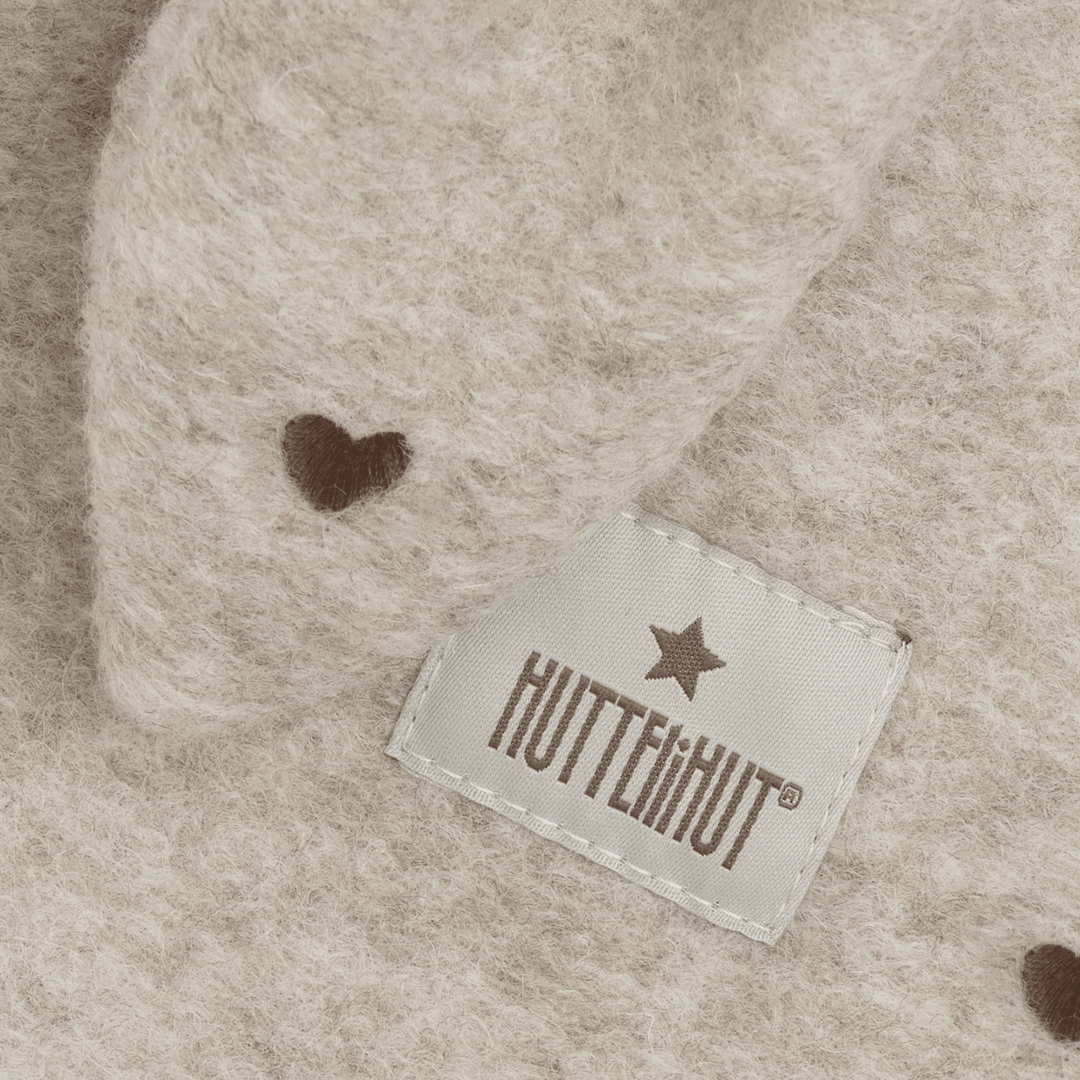 HUTTEliHUT | Balaclava Ears Emb. Wool - Sand Melange | Torgunns Barneklær AS