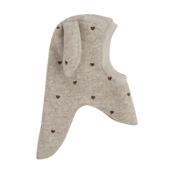 HUTTEliHUT | Balaclava Ears Emb. Wool - Sand Melange | Torgunns Barneklær AS