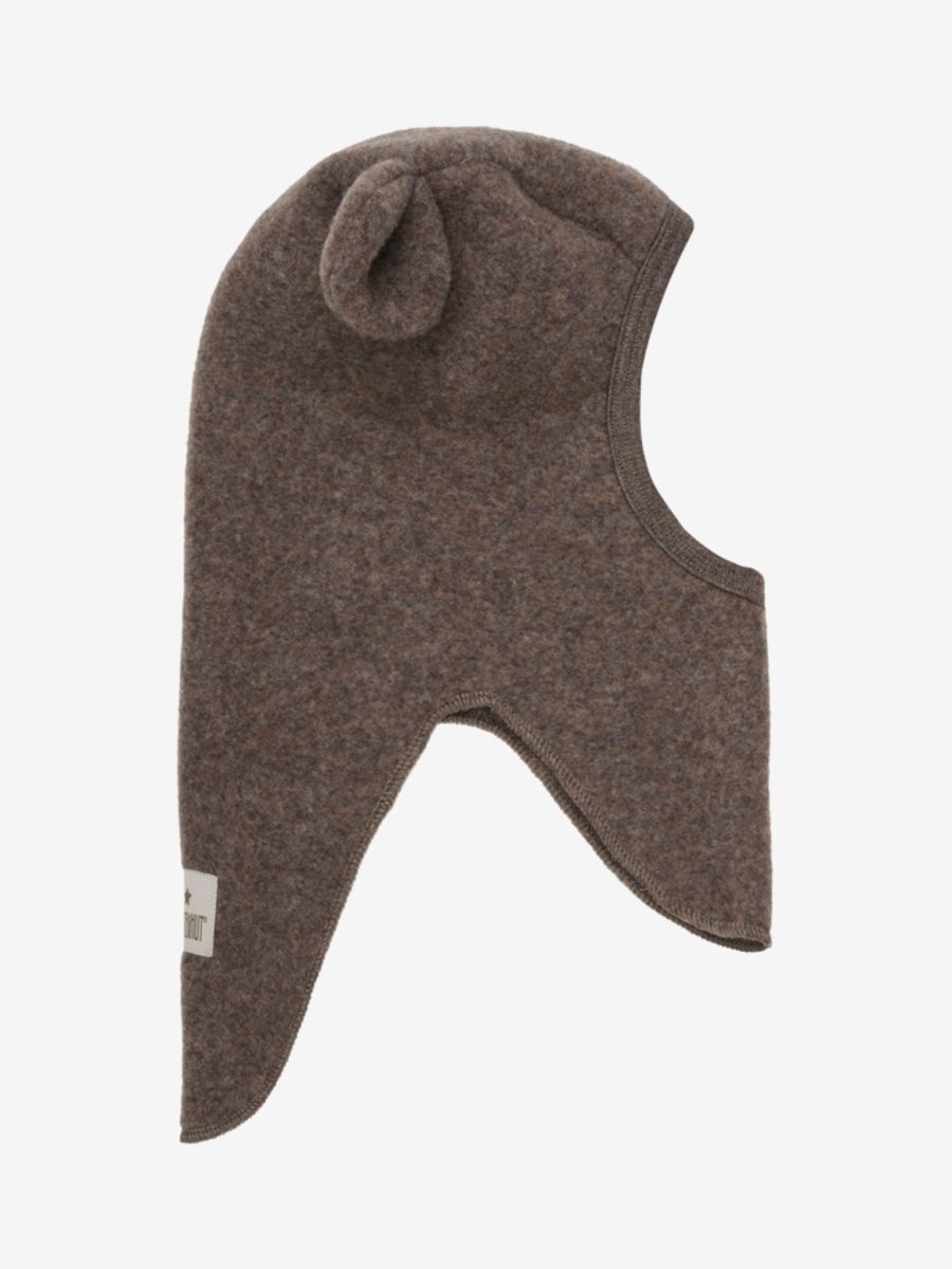 HUTTELiHUT Balaclava Ears Wool Fleece - Brown Melange | Torgunns Barneklær AS