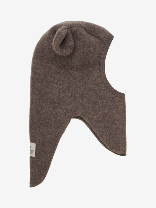 HUTTELiHUT Balaclava Ears Wool Fleece - Brown Melange | Torgunns Barneklær AS