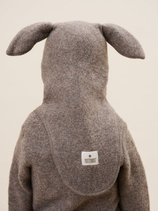 HUTTEliHUT | Balaclava Ears Wool Fleece - Brown Melange | Torgunns Barneklær AS