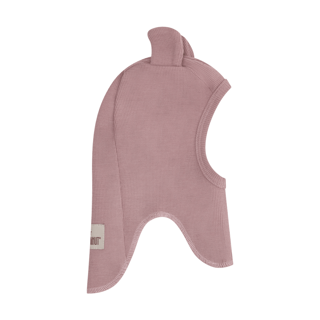 HUTTEliHUT | Balaclava Ears Wool Rib - Woodrose | Torgunns Barneklær AS