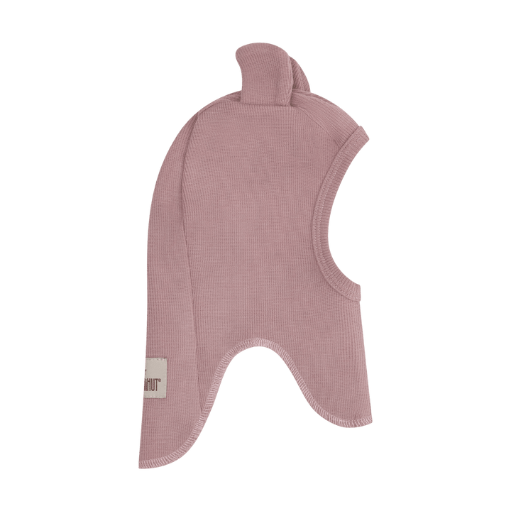 HUTTEliHUT | Balaclava Ears Wool Rib - Woodrose | Torgunns Barneklær AS