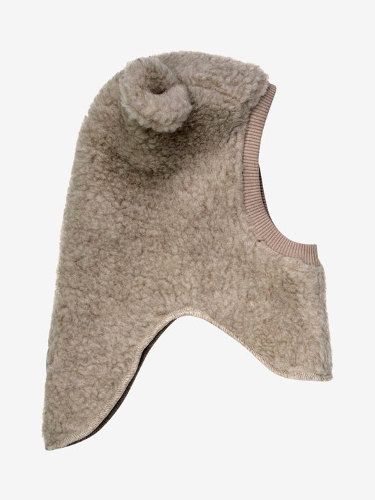 HUTTEliHUT | Balaclava Ears Wool Teddy - Camel Melange | Torgunns Barneklær AS