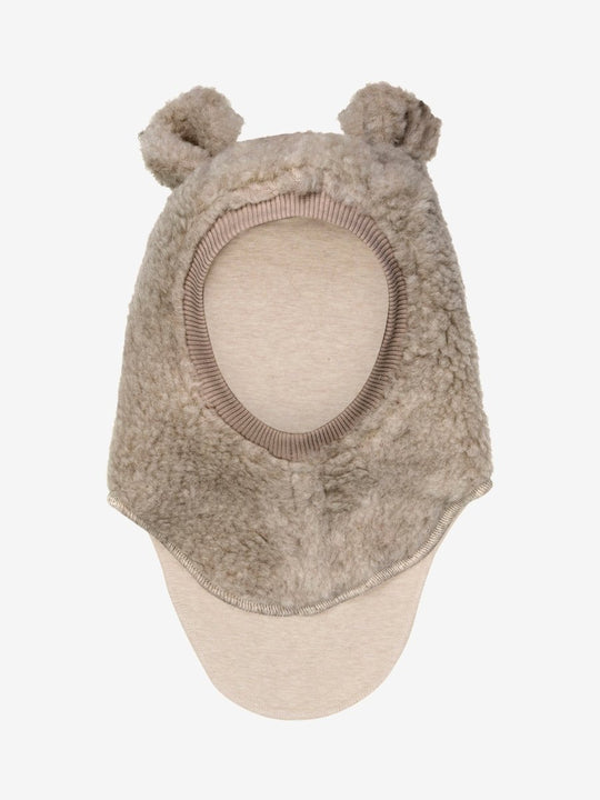 HUTTEliHUT | Balaclava Ears Wool Teddy - Camel Melange | Torgunns Barneklær AS