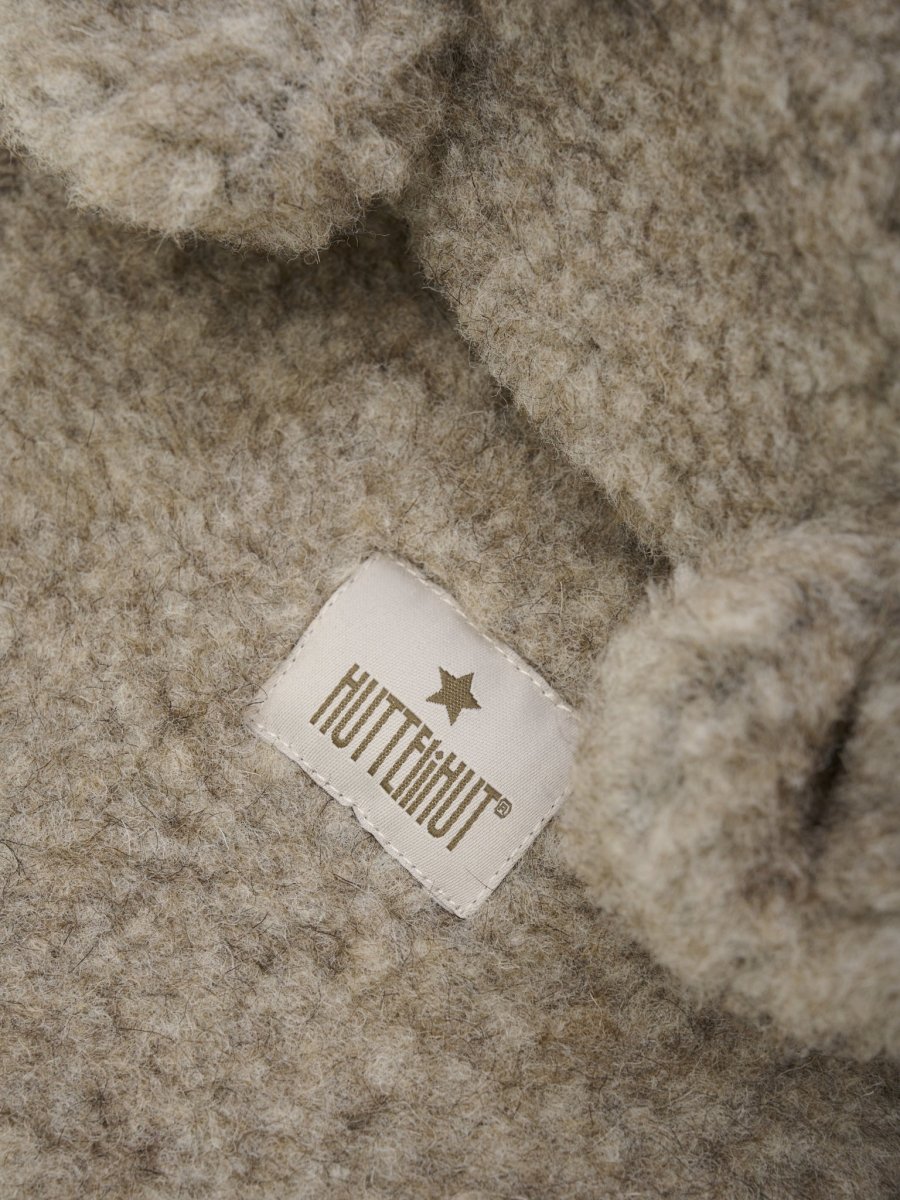 HUTTEliHUT | Balaclava Ears Wool Teddy - Camel Melange | Torgunns Barneklær AS