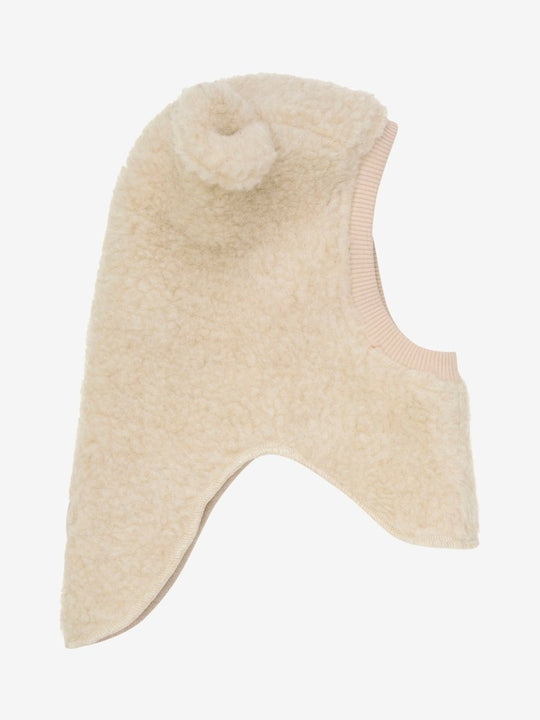 HUTTEliHUT | Balaclava Ears Wool Teddy - Cement | Torgunns Barneklær AS