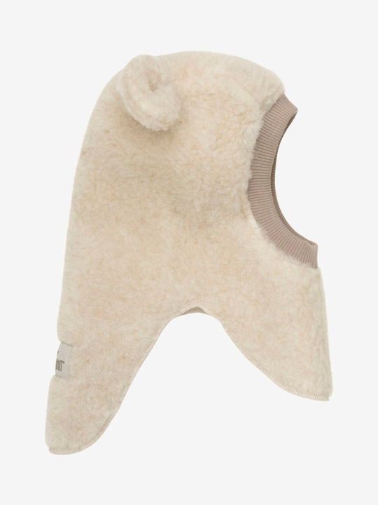 HUTTELiHUT Balaclava Ears Wool Teddy - Cement | Torgunns Barneklær AS
