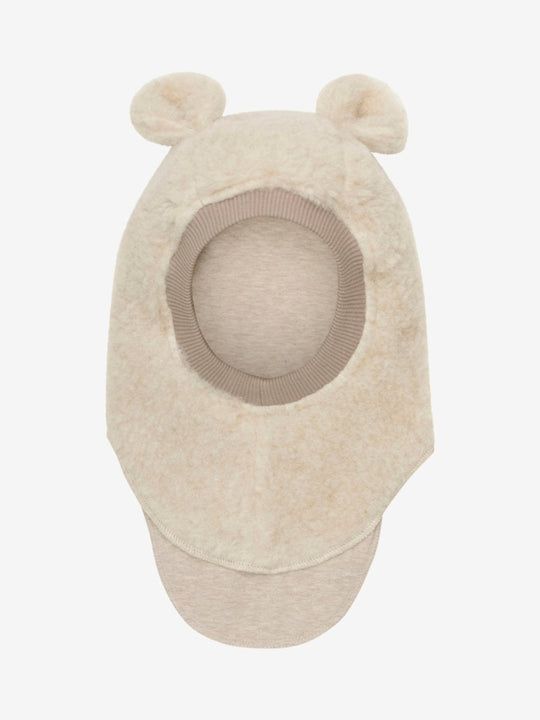 HUTTELiHUT Balaclava Ears Wool Teddy - Cement | Torgunns Barneklær AS