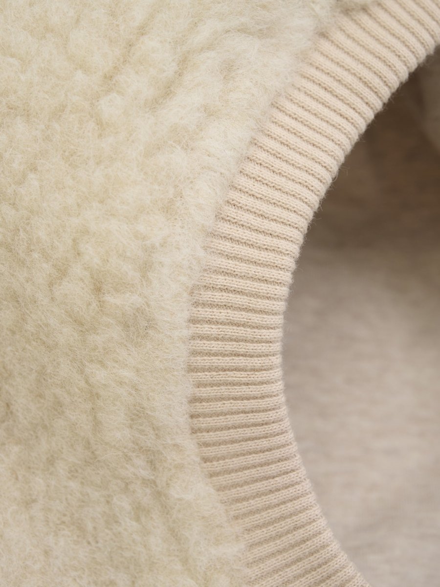 HUTTEliHUT | Balaclava Ears Wool Teddy - Cement | Torgunns Barneklær AS