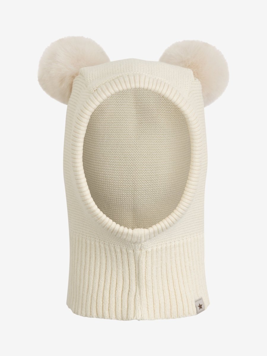 HUTTEliHUT | Balaclava strikket m/dusker – Antique White | Torgunns Barneklær AS