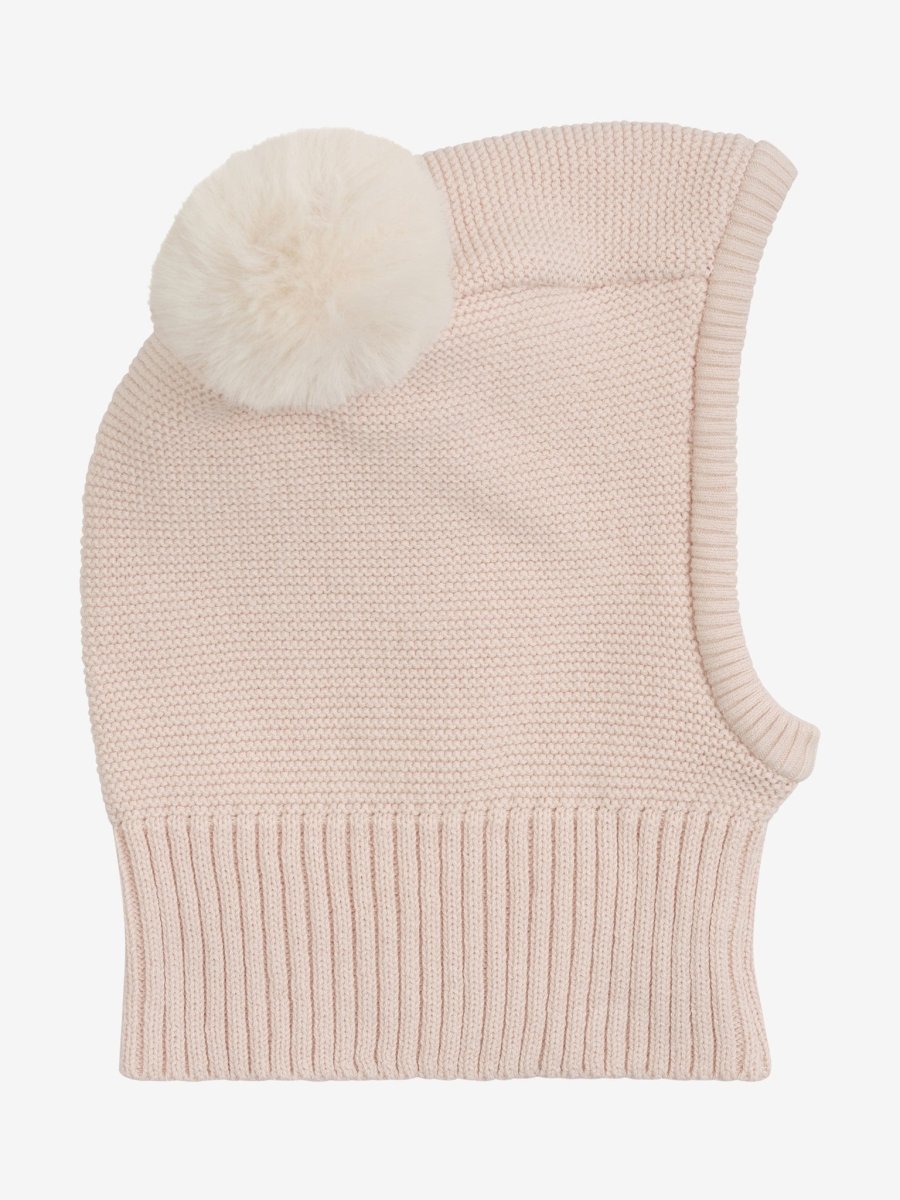 HUTTEliHUT | Balaclava strikket m/dusker – Peach Blush | Torgunns Barneklær AS
