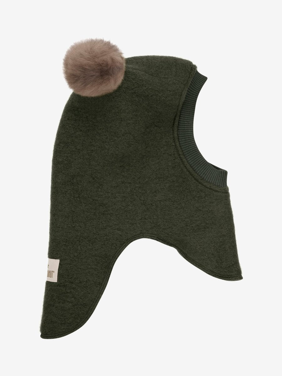 HUTTEliHUT | Balaclava Wool Alpaca Pompoms - Beetle | Torgunns Barneklær AS