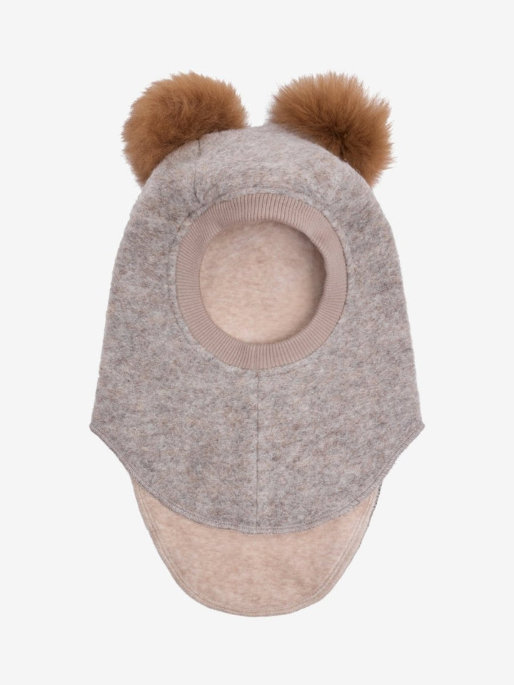 HUTTEliHUT | Balaclava Wool Alpaca Pompoms - Camel Melange | Torgunns Barneklær AS