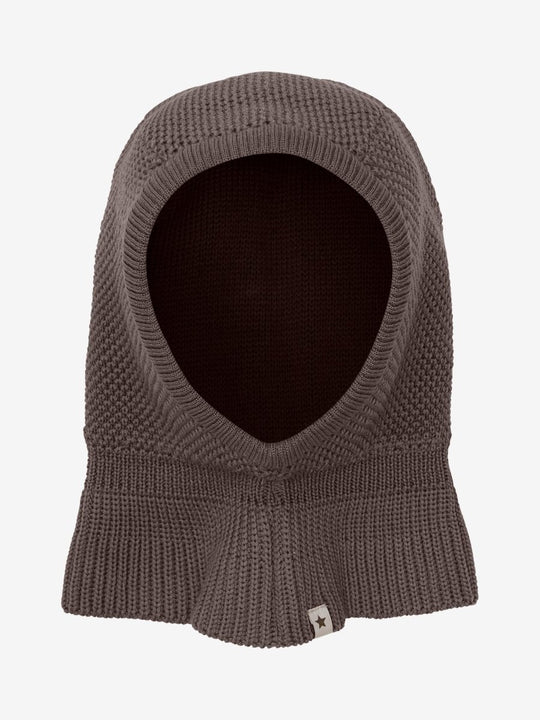 HUTTEliHUT | Balaclava Wool Knit Windstop - Brown Melange | Torgunns Barneklær AS