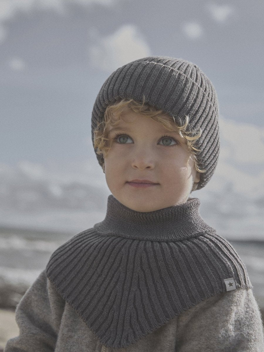 HUTTEliHUT - Beanie Wool Knit - Brown Melange | Torgunns Barneklær AS