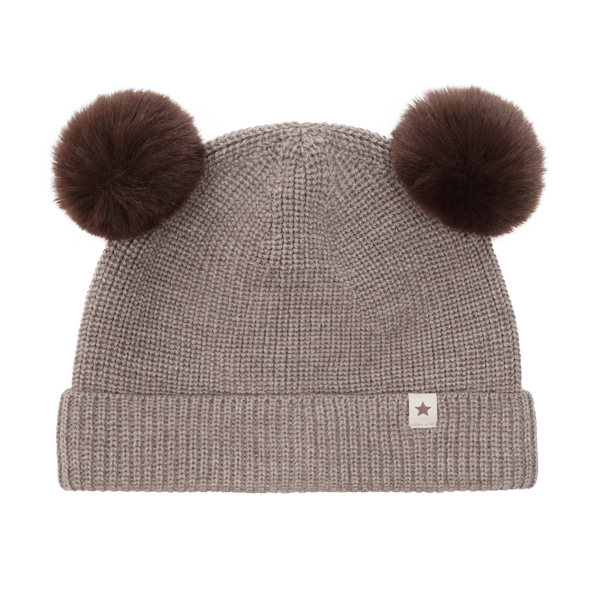 HUTTEliHUT | Beanie Wool Knit Pompoms - Cinder Melange | Torgunns Barneklær AS