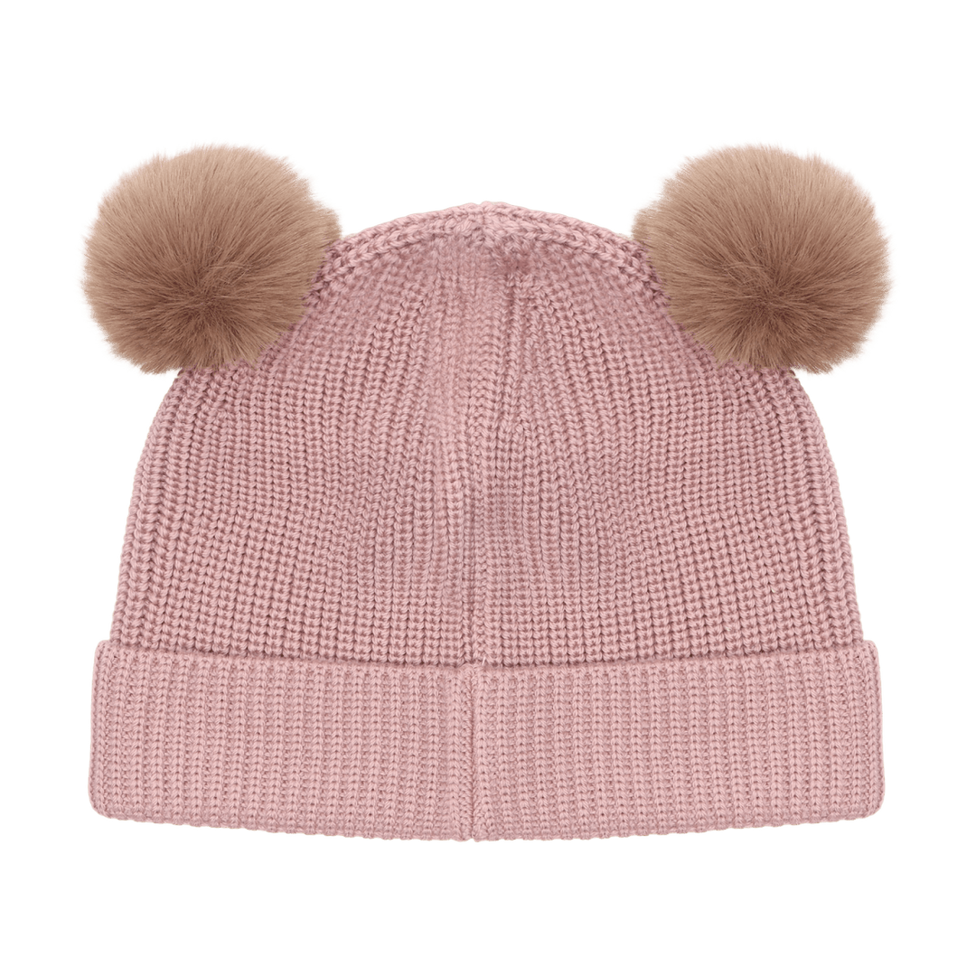 HUTTEliHUT | Beanie Wool Knit Pompoms - Woodrose | Torgunns Barneklær AS
