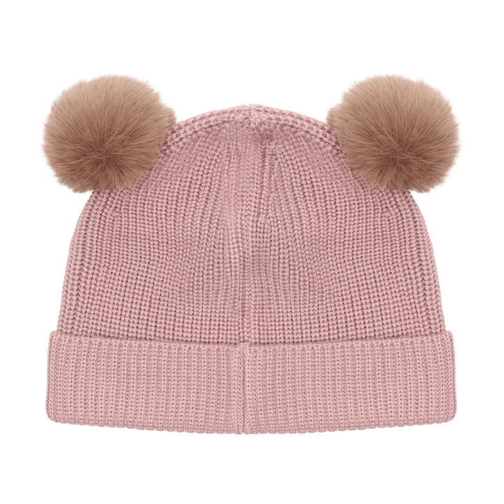 HUTTEliHUT | Beanie Wool Knit Pompoms - Woodrose | Torgunns Barneklær AS