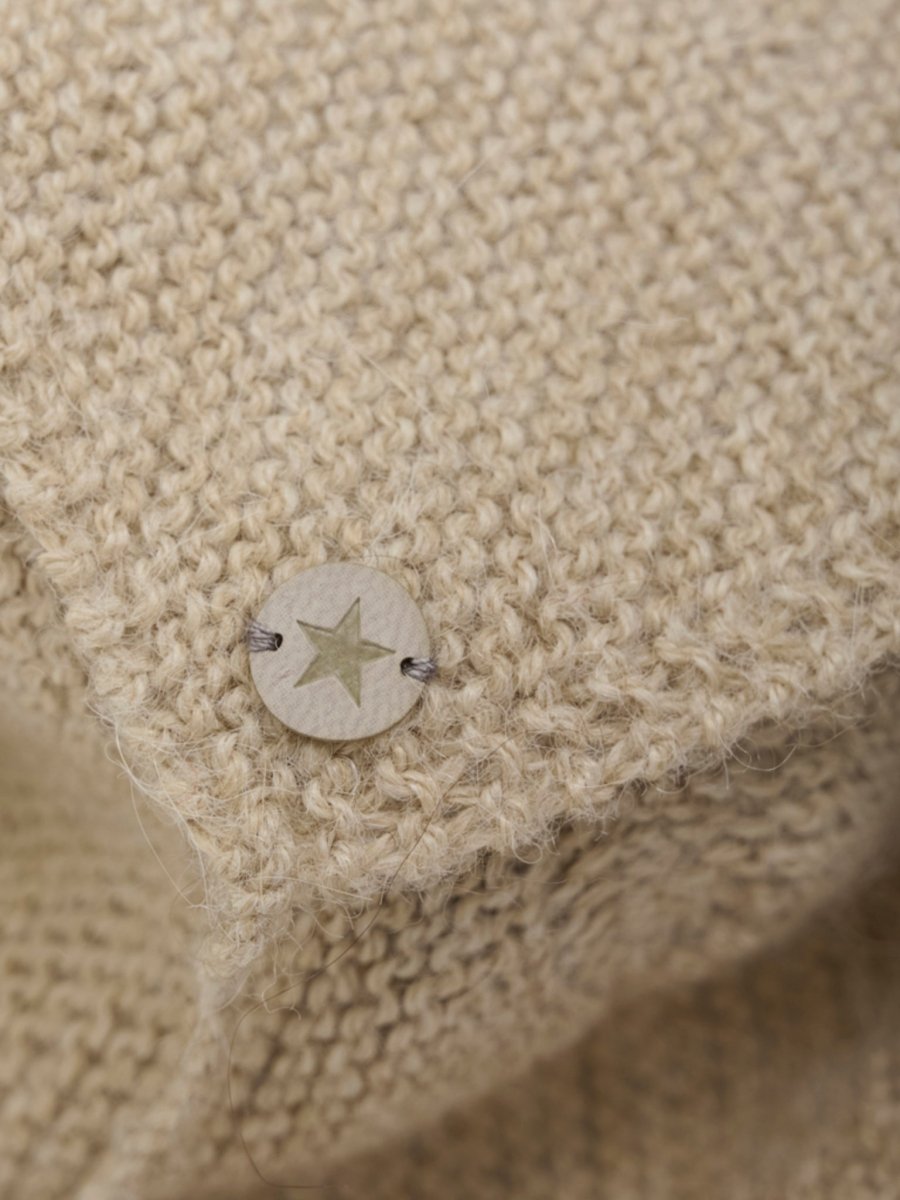 HUTTEliHUT | Bonnet Wool Knit Alpaca Pompom - Camel Melange | Torgunns Barneklær AS
