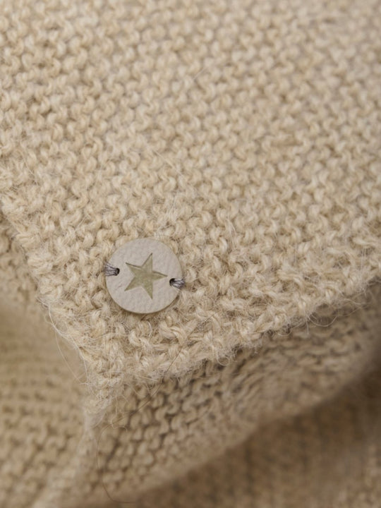 HUTTEliHUT | Bonnet Wool Knit Alpaca Pompom - Camel Melange | Torgunns Barneklær AS