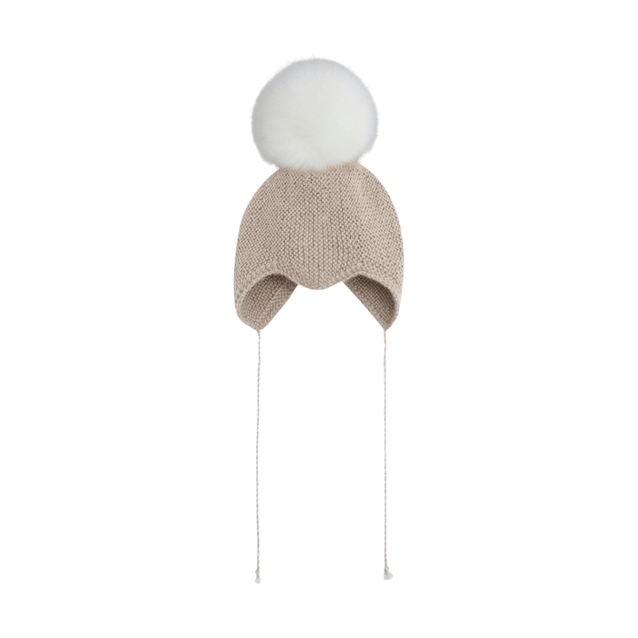 HUTTEliHUT | Bonnet Wool Knit Alpaca Pompom - Offwhite | Torgunns Barneklær AS