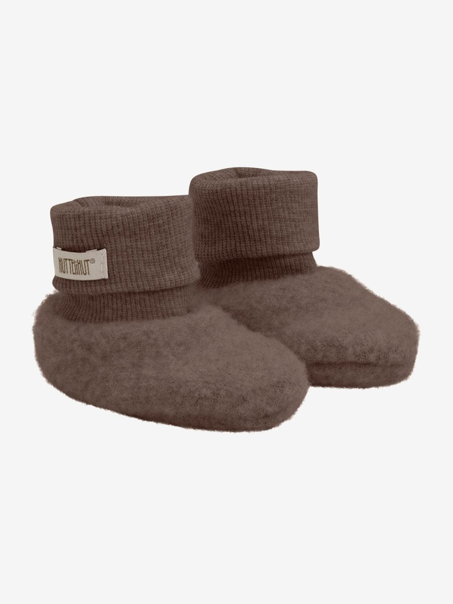 HUTTEliHUT | Footies Wool Fleece 2 - layer - Brown Melange | Torgunns Barneklær AS