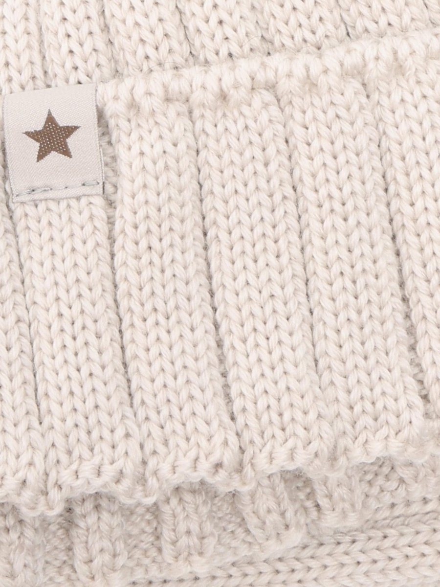 HUTTEliHUT | Hat Knit Alpaca Pompom - Sand Melange | Torgunns Barneklær AS