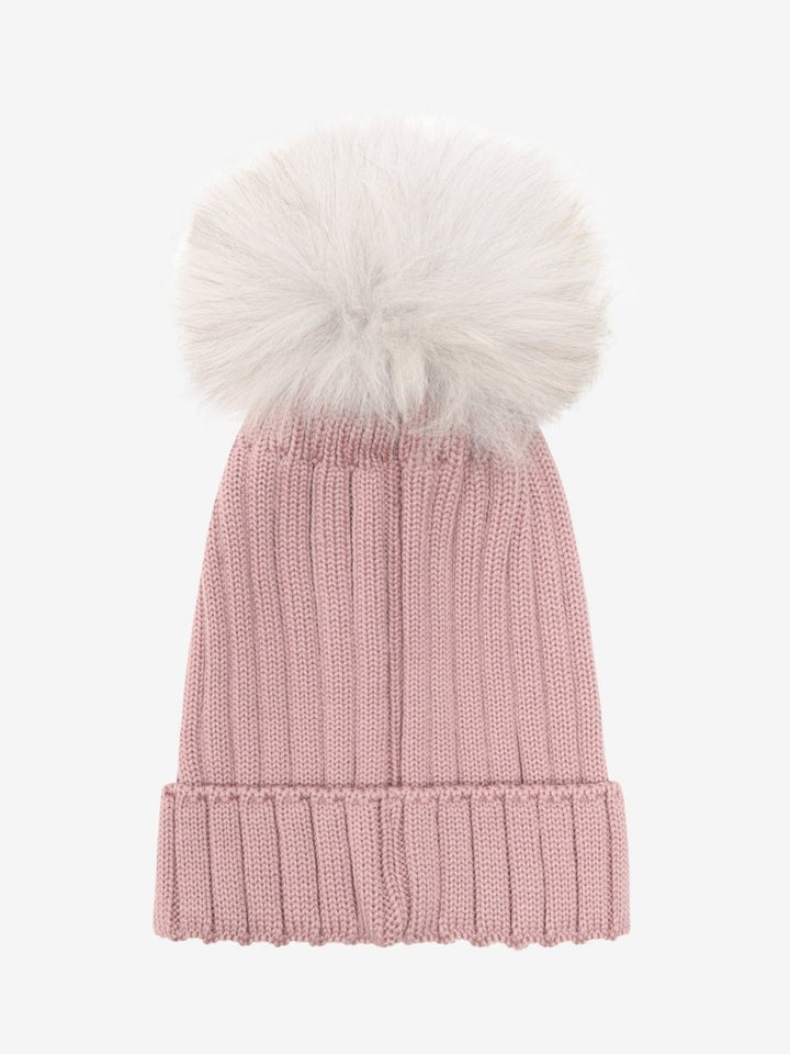 HUTTEliHUT | Hat Knit Alpaca Pompom - Woodrose | Torgunns Barneklær AS
