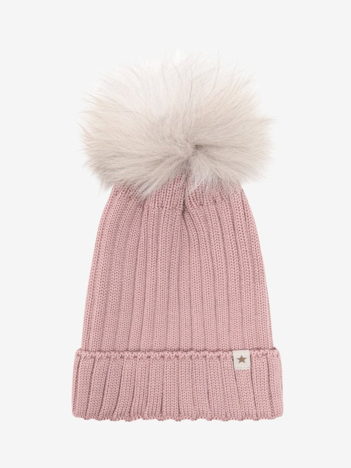 HUTTEliHUT | Hat Knit Alpaca Pompom - Woodrose | Torgunns Barneklær AS