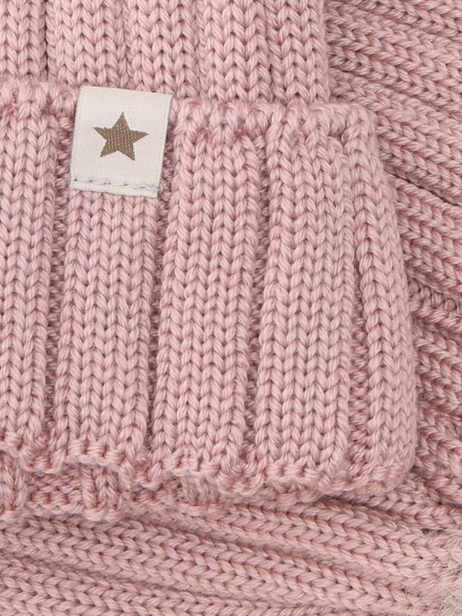 HUTTEliHUT | Hat Knit Alpaca Pompom - Woodrose | Torgunns Barneklær AS