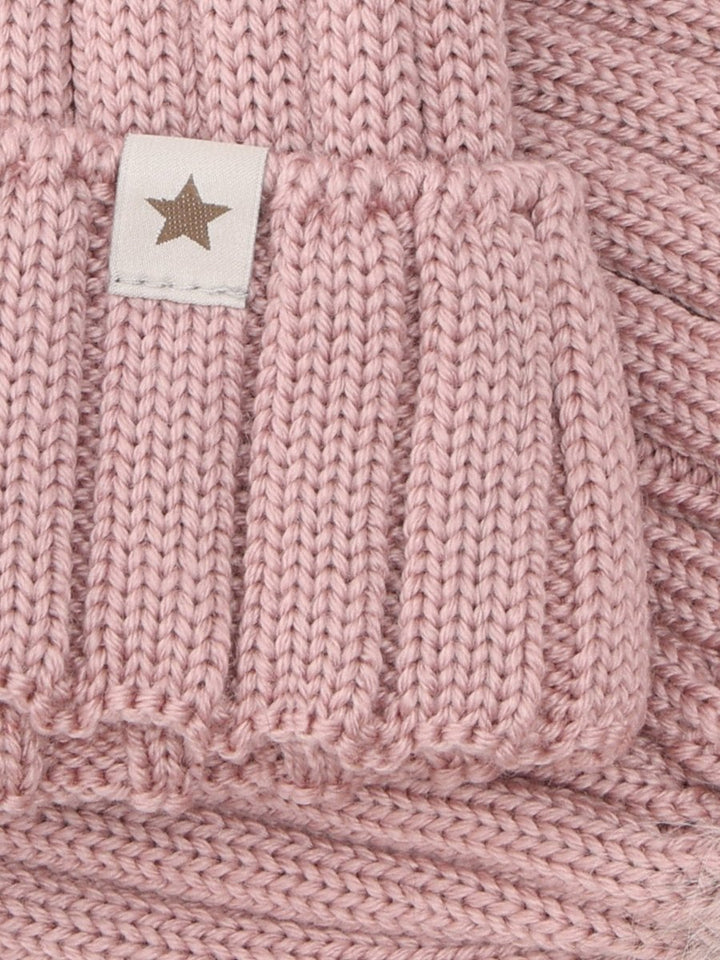 HUTTEliHUT | Hat Knit Alpaca Pompom - Woodrose | Torgunns Barneklær AS