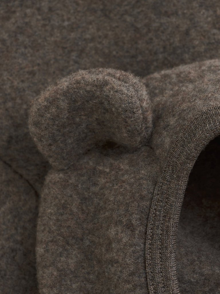 HUTTEliHUT | Jacket Ears Wool Fleece - Brown Melange | Torgunns Barneklær AS