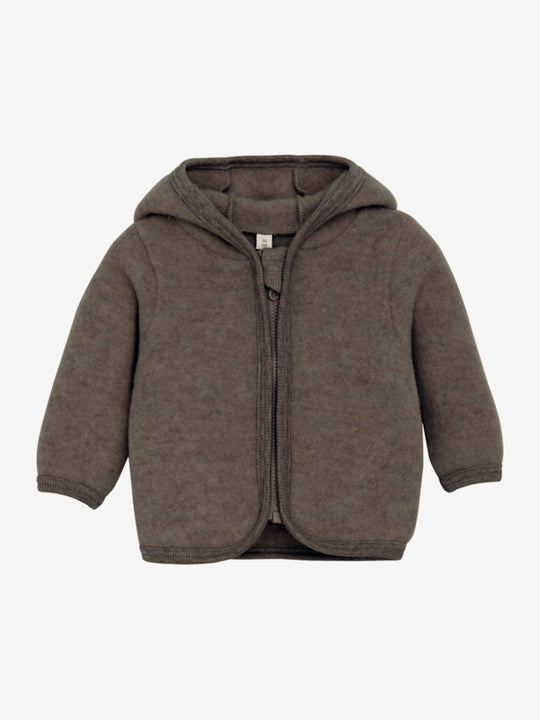HUTTEliHUT | Jacket Ears Wool Fleece - Brown Melange | Torgunns Barneklær AS